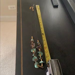 Very fun classy long necklace turquoise metal